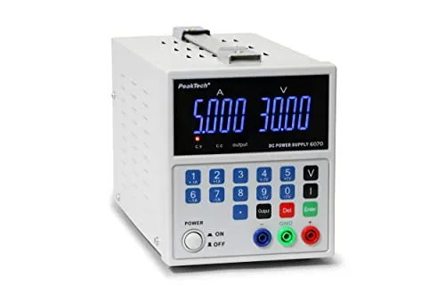 PeakTech Labornetzteil P 6070 – Regelbares 30 V, 5 A Netzgerät mit USB-Steuerung - Labornetzgeräte mit 4-stelligen LED-Anzeigen, USB-Fernsteuerung und sicherem Überlastschutz – ideal für präzise Laboranwendungen.