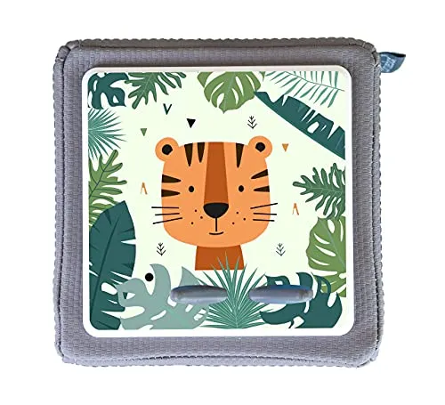 MeinBaby123® Schutzfolie kompatibel mit Toniebox | Schutzcover selbstklebend | Aufkleber passgenau I Folie Sticker I Toniebox Zubehör | Niedlicher Tiger im Dschungel