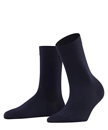 FALKE Damen Socken Cotton Touch W So Baumwolle einfarbig 1 Paar, Blau Dark Navy 6370, 35-38