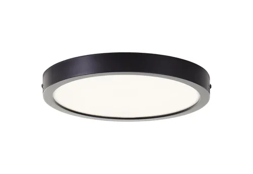 Lightbox Deckenleuchte, LED fest integriert, Neutralweiß, LED-Deckenleuchte Ø 27,5cm, Höhe 3 cm, 1900 lm, 4000 K, IP44, schwarz