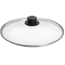 WOLL Sicherheitsglasdeckel, schwarz, Ø 30 cm - Zubehör für Töpfe & Pfannen – Backofenfester Sicherheitsglasdeckel mit energiesparendem Erhitzen und smartem Deckelknopf für optimale Durchlüftung.