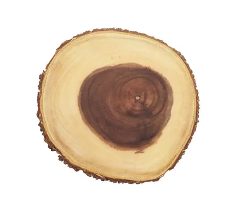 ARTESA KitchenCraft Natürliches Holz-Käsebrett/Servierplatte mit Rindenrand, 25 cm (10