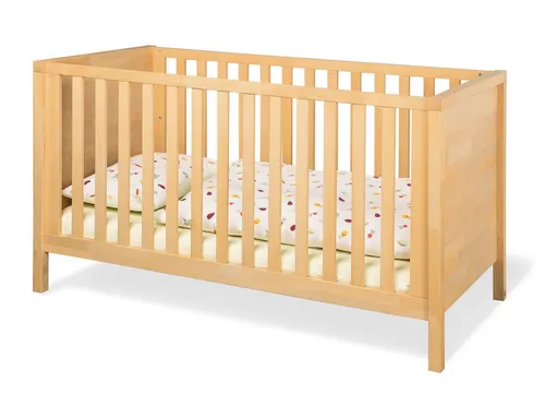 Pinolino® Kinderbett „Enno“ – Massivholz für kleine Entdecker - Stabiles Massivholzbett aus geölter Buche, 3-fach höhenverstellbar und mit Umbauseiten für lange Nutzung. Perfekt für kleine Jungen und Mädchen, FSC®-zertifiziert.