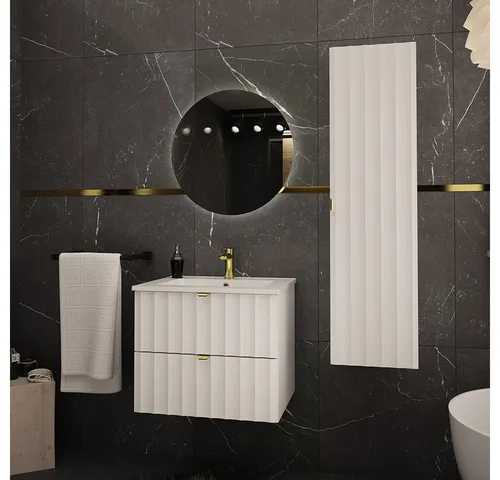 Lomadox Badmöbel-Set AVOLA-140 – Modernes 3-teiliges Badezimmer Komplett Set