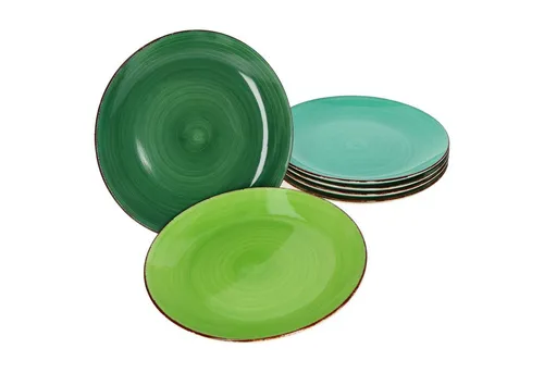 MamboCat Speiseteller 6er Set Essteller flach Green - Hochwertige Steingut Speiseteller im 6er Set, ideal für stilvolle Tischdekoration und vielseitigen Einsatz.