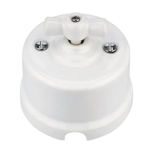 Aufputz Porzellan Retro Rotary Schalter I QR1 weiß