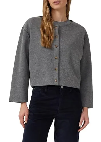 s.Oliver Boxy Fit Cardigan Sweatshirt Jacke in Grau von s.Oliver