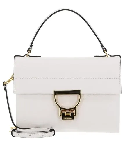 Coccinelle Leder Handtasche Umhängetasche Arlettis Handbag Blanco creme