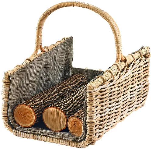 Kobolo Kaminholzkorb aus grauem Rattan von Kobolo