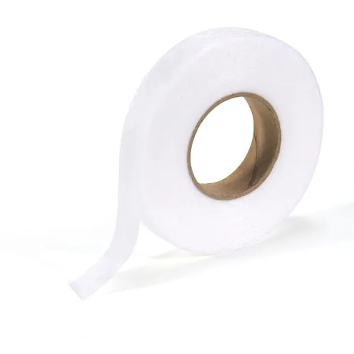Elalove Saumband zum Aufbügeln, 2cm x 60m Gardinenband zum Aufbügeln Nahtband zum Aufbügeln Waschfestes Bügelband für Vorhänge Nahtband für Stoff, Gardinen und Textilien, Weiß