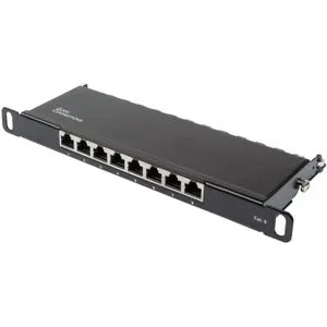 Good-Connections Patchpanel GC-N0124, Cat 6, 10 Zoll, 0,5HE, schwarz, STP geschirmt, mit 8 Ports