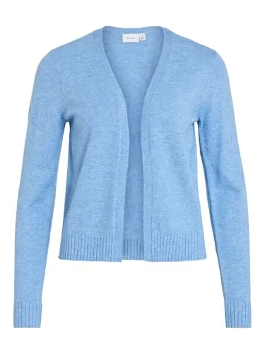 Vila Cardigan VIRIL SHORT L/S KNIT CARDIGAN-NOOS blau M (38) - Strickjacke in Blissful Blue, pflegeleicht und im lässigen Regular Fit, ideal für entspannte Outfits.