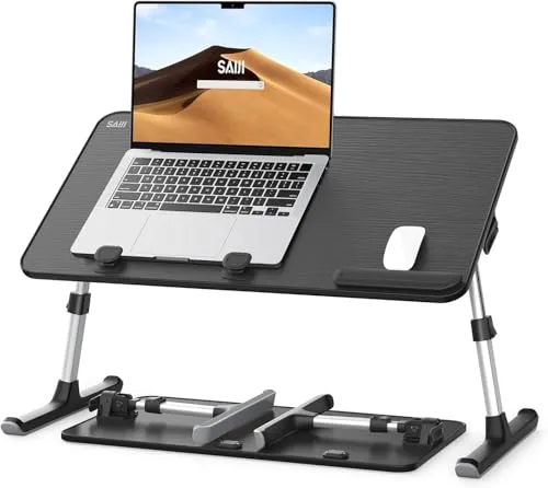 Tisch, SAIJI Betttisch, 5 höhenverstellbar Laptop ständer, Klappbarer laptoptisch, für Sofa Couch Boden Arbeiten Studieren Lesen Schreiben Essen, Fit bis zu 17