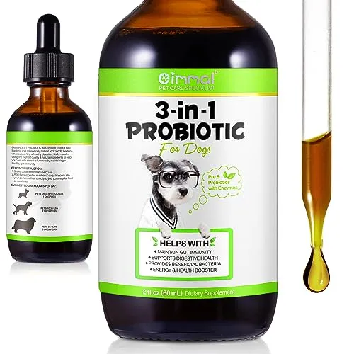 Probiotikum Für Hunde, 60Ml Probiotische Tropfen Für Hunde, Zur Unterstützung Der Darmgesundheit, Stärkung des Immunsystems, Linderung Von Magen-Darm-Beschwerden (1 Flasche, Probiotika)
