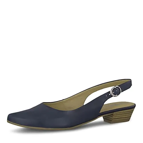 Tamaris Damen Sandaletten Navy Leather – Bequeme Sommerschuhe für jeden Anlass - Klassische Sandaletten aus hochwertigem Leder, ideal für Freizeit und Sommer. Flach und bequem für den ganzen Tag – perfekt für entspannte Tage am Strand oder in der Stadt.