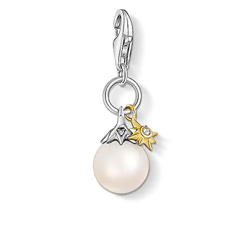 THOMAS SABO Damen Charm-Anhänger Süßwasserzuchtperle Charm Club 925 Sterling Silber 1856-849-14