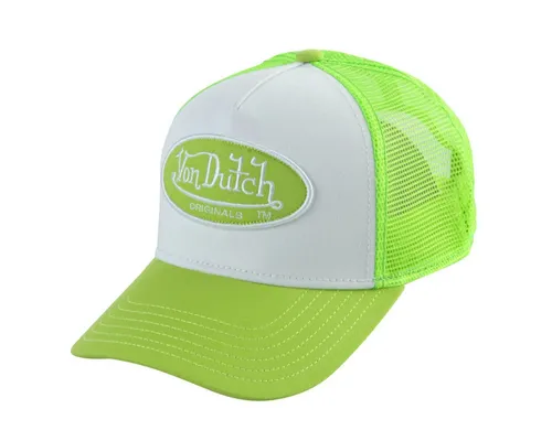 Von Dutch Trucker Cap Boston White Green - Snapback - Baseball Caps für Herren, verstellbar mit schweißabsorbierendem Innenband für optimalen Tragekomfort.