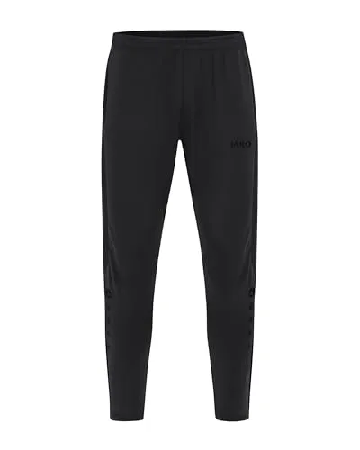 JAKO Kinder Trainingshose Power, Schwarz, 164 - Bequeme Kinder Sporthose aus weichem Polyester-Elastan-Mix mit Keep Dry Funktion, ideal für Laufen und Ballsport, sitzt perfekt dank elastischem Bund und hat praktische Taschen mit Reißverschluss.