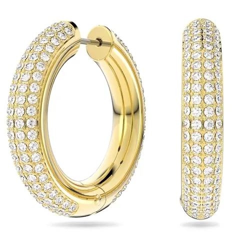 Swarovski Dextera Kreolen - Ohrringe für Damen, vergoldete Kreolen mit strahlenden Kristallen, die Eleganz und Glamour zu jedem Outfit verleihen.