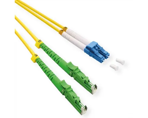 ROLINE LWL-Kabel duplex 9/125µm OS2, LSH APC / LC UPC Glasfaserkabel, (750.0 cm), LSOH