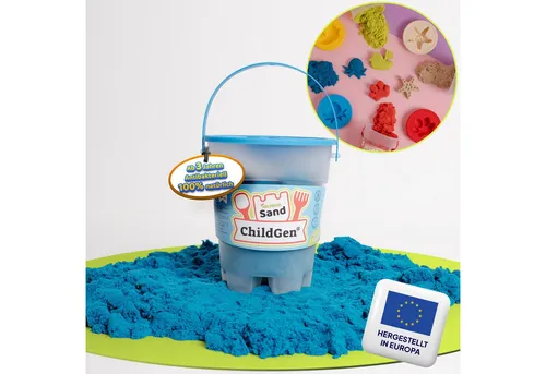 ChildGen Sandkasten Kinetischer Sand, Natürlich, ungiftig, Magischer Sand, Magic Sand, (Sandkasten, Deckel mit Ausstehform, antibakteriell, Spielsand, Spielzeug Kinder ab 3 Jahren)