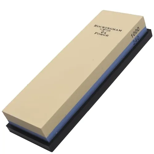 Rockingham Forge SUPERSHARP Kombinations-Wetzstein 2-in-1 grob/mittel 240/1000 Körnung – Professioneller Messerschärfer Zwei Steine in einem mit rutschfester Unterlage
