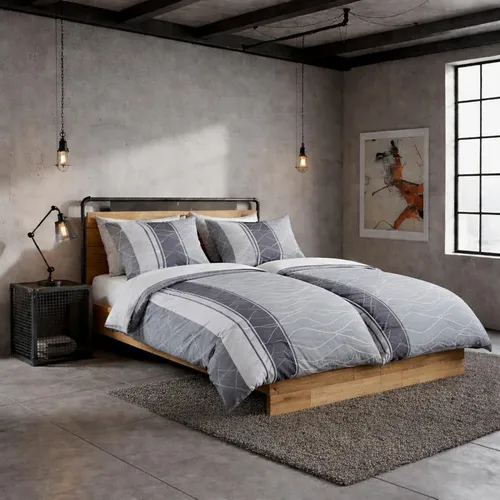 Biber Bettwäsche 135x200 cm | 4tlg. | Anthrazit Grau gestreift - Bettwäsche aus 100% Baumwolle mit Reißverschluss, bietet hohen Schlafkomfort und ist waschbar bis 60 Grad. Ideal für eine gemütliche Nacht.