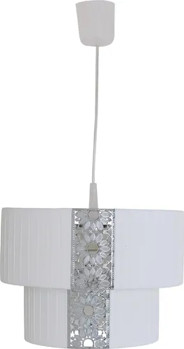 Näve Pendelleuchte Dandy Weiß - Stilvolle Pendelleuchte mit Metallblumen-Design, 30 cm Durchmesser, ideal für Wohnräume. LED-Ready für energiesparende Beleuchtung.