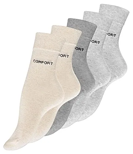 VCA 10 Paar Damen Socken melliert, ohne einengendes Gummibund Gr. 35-38