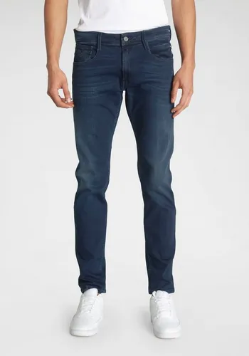 Replay Herren Jeans Anbass Slim-Fit mit Power Stretch, Medium Blue 009-1 - Jeans in Slim Fit mit 5 Taschen und Power Stretch für ultimativen Komfort. Ideal für lässige Outfits, perfekt sitzend dank normaler Taille und schmal zulaufendem Bein.