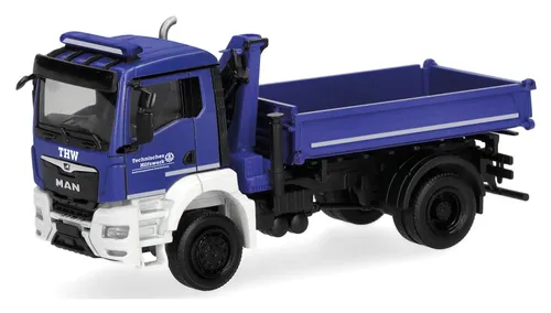 Herpa 1:87 / 319522 MAN TGS NN LKW Kipper mit Ladekran THW Brandenburg