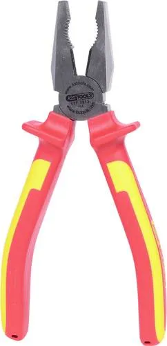 KS TOOLS ERGOTORQUE VDE Kombizange, 185mm - VDE-zertifizierte Kombizange für Elektriker, isoliert für sicheren Umgang mit Starkstrom – ideal für präzise Arbeiten.