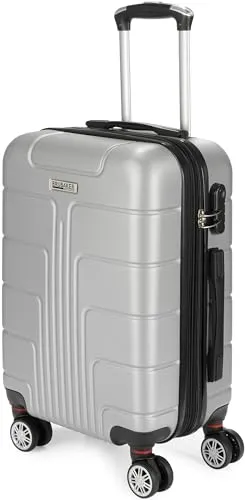 BRUBAKER Handgepäck Hartschalen Koffer Miami - Erweiterbar mit Zahlenschloss - Koffer aus robustem ABS-Material, um 20% erweiterbar und mit integriertem Zahlenschloss für maximale Sicherheit. Ideal für stressfreie Reisen mit 360° Rollen.