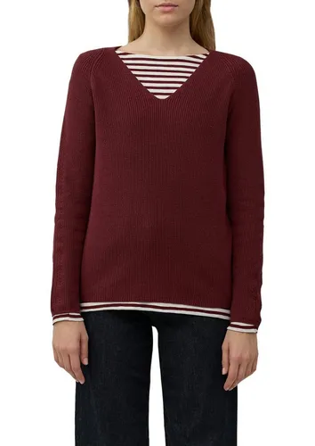 s.Oliver Damen Strickpullover, Gr. 42, dunkelrot - Casual Pullover für Damen mit taillenbedeckendem Schnitt und V-Ausschnitt. Aus atmungsaktivem, dehnbarem Strickmaterial für optimalen Tragekomfort.