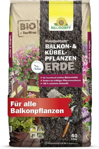 Neudorff NeudoHum Balkon- & KübelpflanzenErde - Torffreie Bio-Erde Pflanzen 40 L