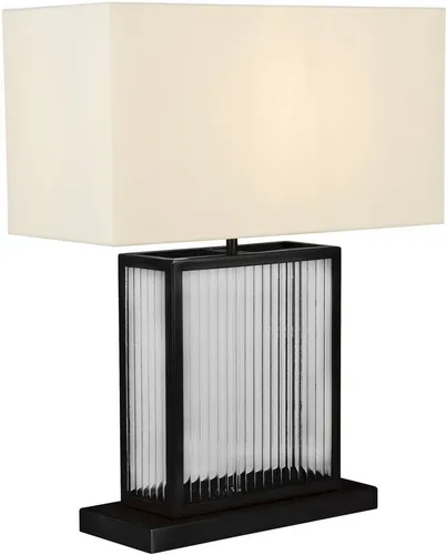 Xxxl Tischleuchte Clarendon - Stilvolle Beleuchtung in Schwarz und Weiß - Tischleuchte Clarendon, 40x53x20 cm, mit praktischen Schnurschalter für komfortable Bedienung, ideal für stilvolle Innenbeleuchtung.