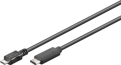 USB 2.0 Kabel, C Stecker Micro-B 2.0 Stecker, schwarz