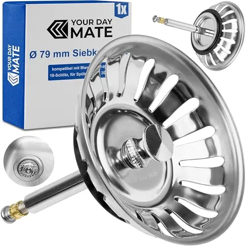 Spülbecken Siebkörbchen, Ø 79 mm, Ersatz für 119146, kompatibel mit Blanco 3,5