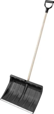 Flora Schneeschieber, inkl. Stiel mit D-Griff, B 500 x T 355 mm, Polypropylen/Stahl/Holz 127995