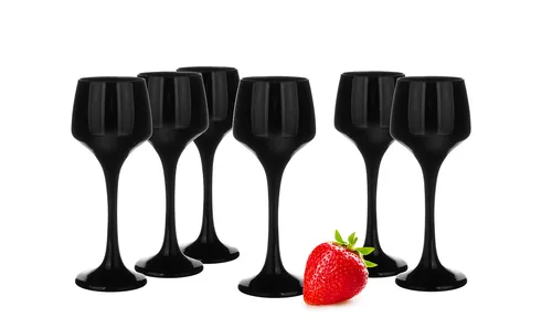 schwarze Likörgläser 75ml Schnapsgläser Aperitif Shots Stamper Obstlerglas 6