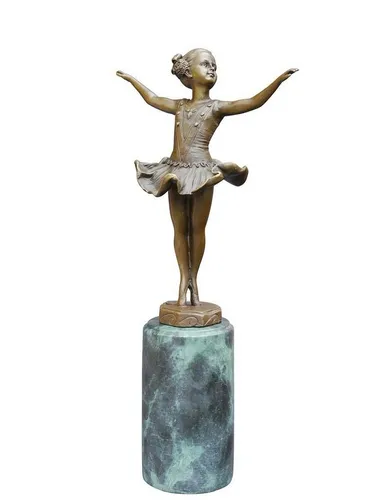 Bronze Figur Skulptur kleine Ballerina auf edlem Marmorsockel - Figuren & Skulpturen: Exquisite Bronzeskulptur einer Ballerina auf einem eleganten Marmorsockel, ideal für stilvolle Dekoration in jedem Raum.