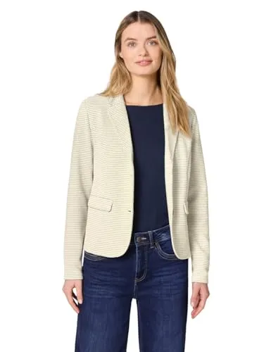 Street One Damen Gestreifter Strukturblazer - Vielseitiger Strukturblazer mit elegantem Reverskragen und langen Ärmeln, ideal für Business und Freizeit.