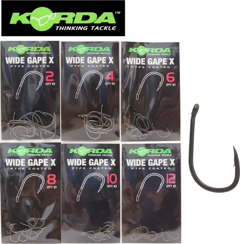 Korda Wide Gape X Karpfenhaken, Größe:4