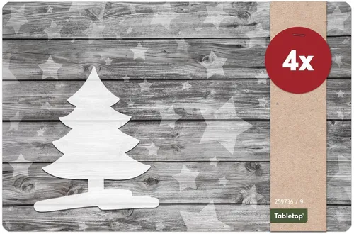 matches21 HOME & HOBBY Platzset Abwaschbare Tischsets 4er Set Weihnachten Weihnachtsbaum, (4-St), Platzsets als Tisch-Untersetzer und Tisch-Deko für Esstisch Teller