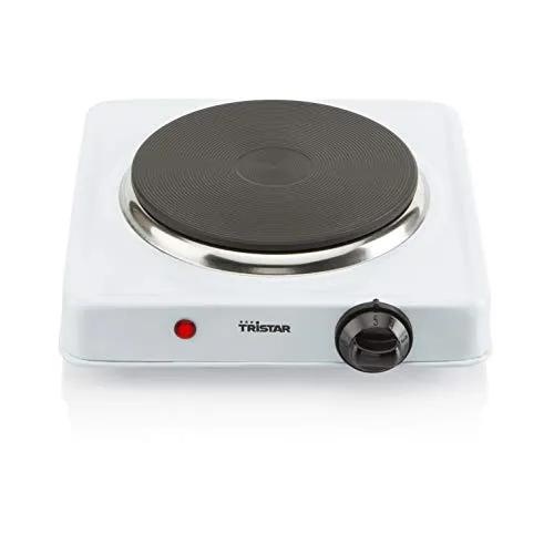 Tristar Einzelkochplatte – 1000 W – Einstellbarer Thermostat – Edelstahl – Ø 15 cm - KP-6185