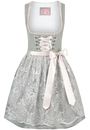 Wiesnwuid Loredana Damen Mini Dirndl in Salbei, Größe 42 in grün von Wiesnwuid