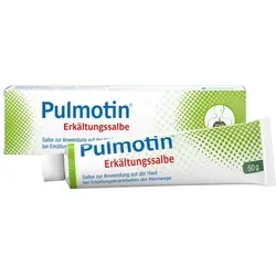 Pulmotin Erkältungssalbe - Arzneimittel zur Linderung von Erkältungssymptomen. Wohltuende Einreibung mit ätherischen Ölen für freie Atemwege und erleichterte Atmung.