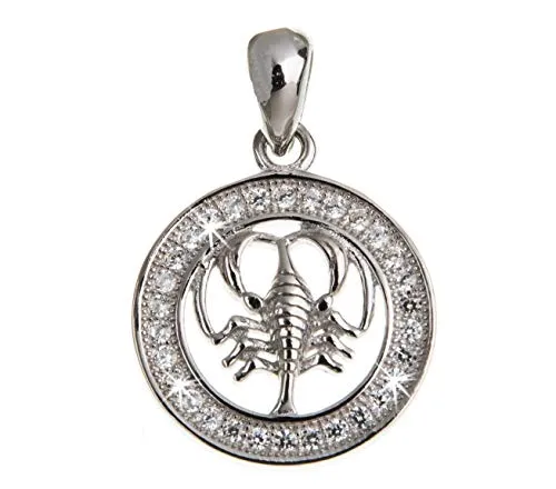 Anhänger Sternzeichen Krebs 925 Silber mit Zirkonia - Anhänger für Damen, aus 925 Silber und mit 30 funkelnden Zirkonia-Steinen besetzt – ein perfektes Geschenk für Krebs-Geborene!