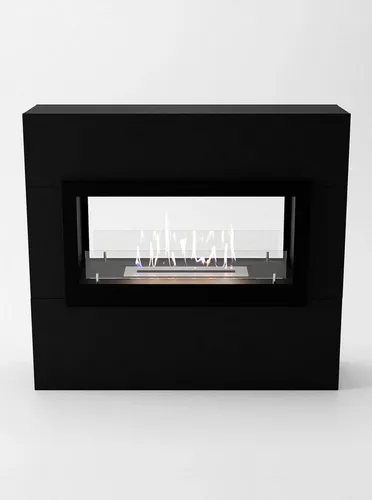 GLOW FIRE Echtfeuer-Dekokamin Ulstein - Dekokamin mit 3h Brenndauer und 2 kW Heizleistung, ideal für gemütliche Atmosphäre ohne Rauch und Ruß. Sicherheit durch Auslaufschutz und Schutzglas.