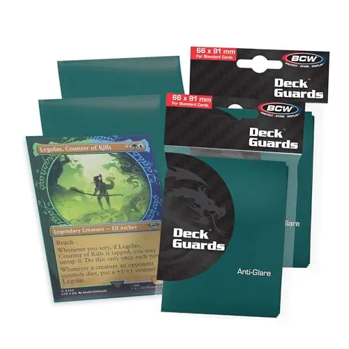Premium Teal Double Matte Deck Guard Sleeve Protectors for Gaming Cards like Magic The Gathering MTG, Pokemon, YU-GI-OH!, & More. by BCW 100